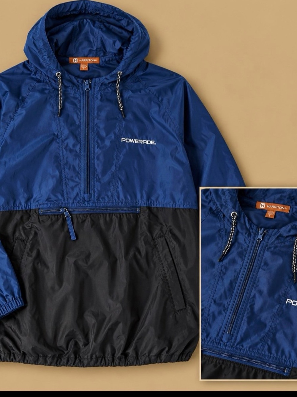 Kids Blue & Black Hooded Rain Pullover by